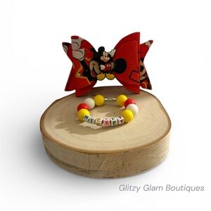 Mickey Mouse Straw Topper Bow & Cup Bracelet|Stanley 40 oz| Cup Accessories